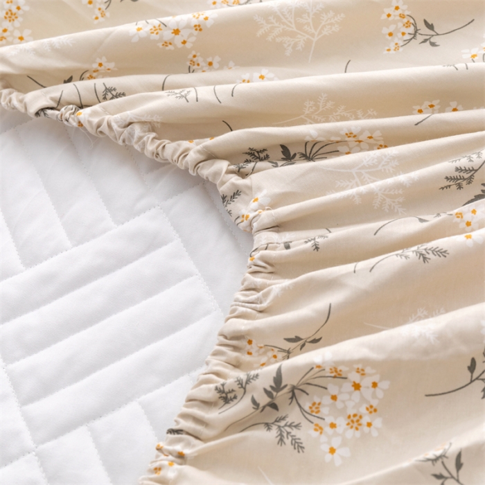 91家纺网 家纺一手货源 找家纺 优乐家纺 2023新款全棉印花绗绣系列2 单床笠 妃子笑