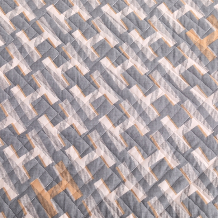 91家纺网 家纺一手货源 找家纺 优乐家纺 2023新款全棉印花绗绣系列2 单床笠 豪斯-灰