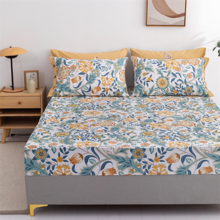 91家纺网 家纺一手货源 找家纺 优乐家纺 2023新款全棉印花绗绣系列2 单床笠 秋季物语