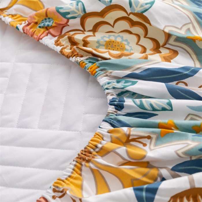 91家纺网 家纺一手货源 找家纺 优乐家纺 2023新款全棉印花绗绣系列2 单床笠 秋季物语