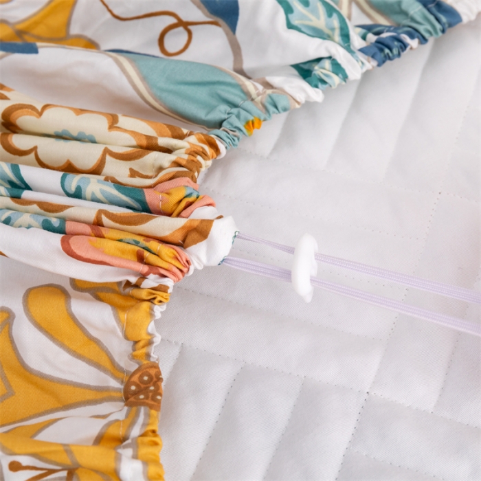 91家纺网 家纺一手货源 找家纺 优乐家纺 2023新款全棉印花绗绣系列2 单床笠 秋季物语