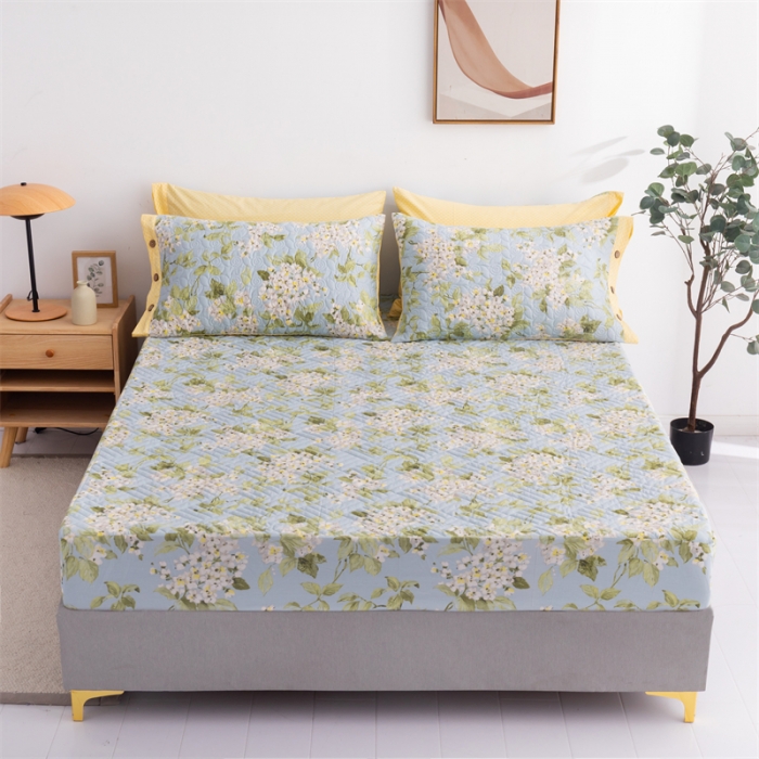 91家纺网 家纺一手货源 找家纺 优乐家纺 2023新款全棉印花绗绣系列2 单床笠 蜀绣