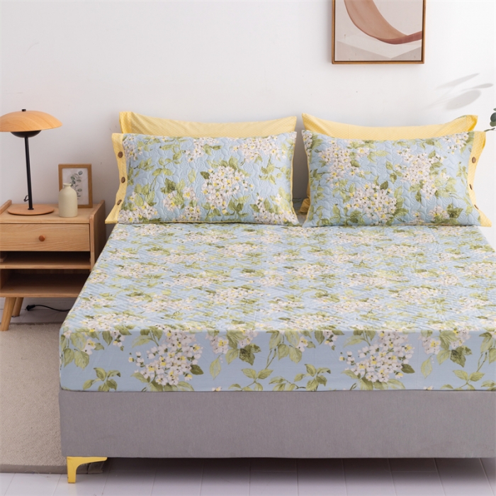 91家纺网 家纺一手货源 找家纺 优乐家纺 2023新款全棉印花绗绣系列2 单床笠 蜀绣