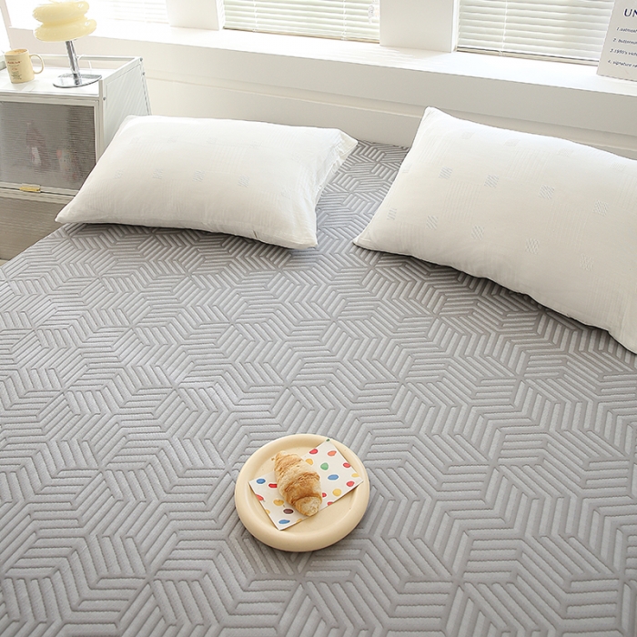 91家纺网 家纺一手货源 找家纺 总 凯美家居  2023针A类抗菌针织棉三层纱床笠床垫保护套