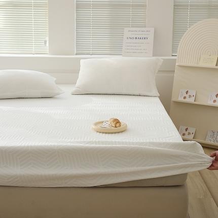 凯美家居  2023针A类抗菌针织棉三层纱床笠床垫保护套 白色