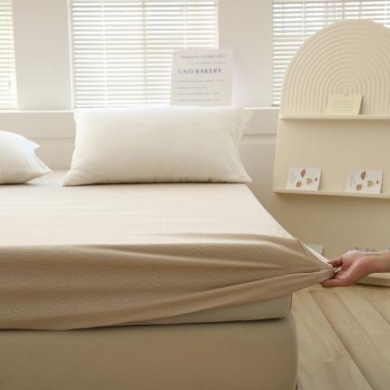 凯美家居  2023针A类抗菌针织棉三层纱床笠床垫保护套 卡其