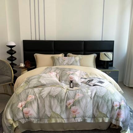 91家纺网 家纺一手货源 找家纺 （总）顾家家居 2023新款80支LF兰静兰精天丝数码印花四件套