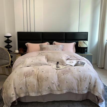 91家纺网 家纺一手货源 找家纺 （总）顾家家居 2023新款80支LF兰静兰精天丝数码印花四件套