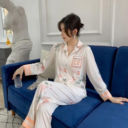 91家纺网 家纺一手货源 找家纺 （总）洛兰沙 2023新款冰丝家居服长袖套装