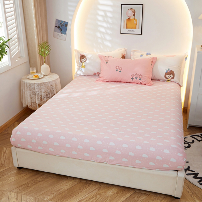 91家纺网 家纺一手货源 找家纺 钰伶 2025新款全棉简约12868印花纯棉四件套 小甜甜