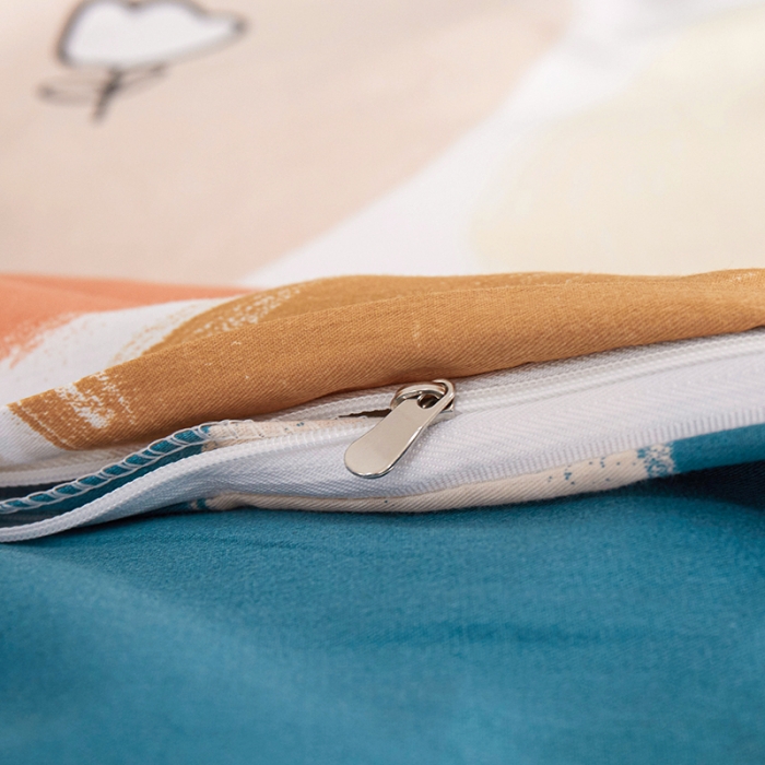 91家纺网 家纺一手货源 找家纺 钰伶 2025新款全棉简约12868印花纯棉四件套 雨花石