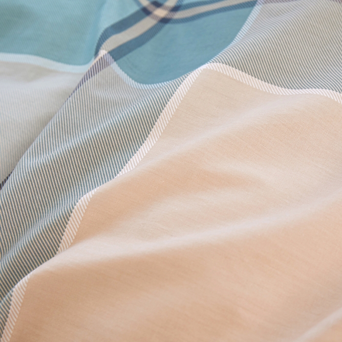 91家纺网 家纺一手货源 找家纺 钰伶 2025新款全棉简约12868印花纯棉四件套 云中忆-绿