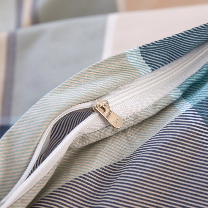 91家纺网 家纺一手货源 找家纺 钰伶 2025新款全棉简约12868印花纯棉四件套 云中忆-绿