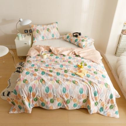 91家纺网 家纺一手货源 找家纺 有货 2023新款元气波点针织大豆被 波点气球