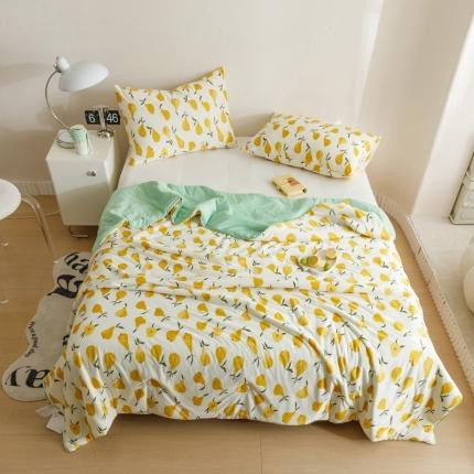 91家纺网 家纺一手货源 找家纺 有货 2023新款元气波点针织大豆被 波点香香梨