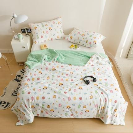 91家纺网 家纺一手货源 找家纺 有货 2023新款元气波点针织大豆被 波点小鳄鱼