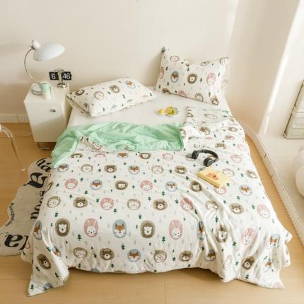 91家纺网 家纺一手货源 找家纺 有货 2023新款元气波点针织大豆被 波点小狐狸