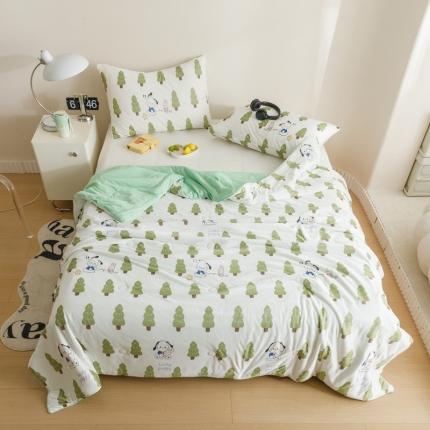 91家纺网 家纺一手货源 找家纺 有货 2023新款元气波点针织大豆被 波点幸运狗