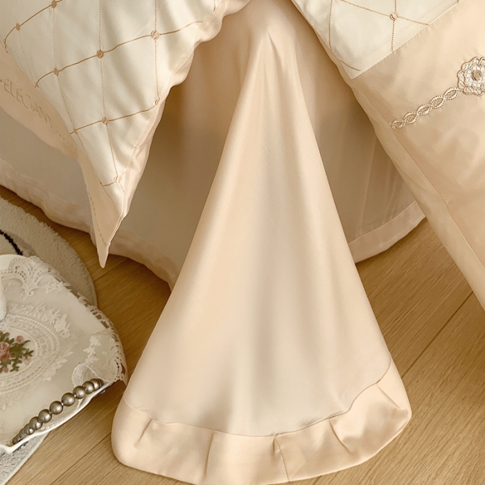 91家纺网 家纺一手货源 找家纺 曼布缇 2025新款100S莱赛尔天丝四件套 诺澜-香槟玉