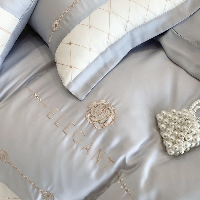 91家纺网 家纺一手货源 找家纺 曼布缇 2025新款100S莱赛尔天丝四件套 诺澜-星辰蓝