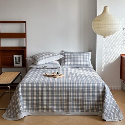 91家纺网 家纺一手货源 找家纺 （总）孑寐 2025新款日式纯棉全棉纯手工老粗布凉席三件套