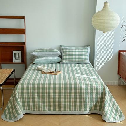 91家纺网 家纺一手货源 找家纺 （总）孑寐 2025新款日式纯棉全棉纯手工老粗布凉席三件套