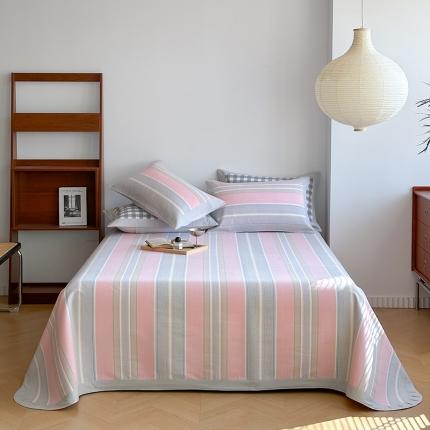 91家纺网 家纺一手货源 找家纺 （总）孑寐 2025新款日式纯棉全棉纯手工老粗布凉席三件套