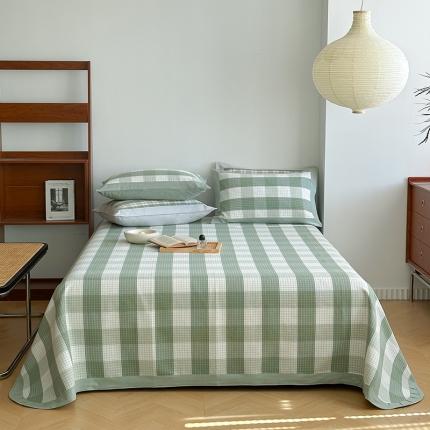 91家纺网 家纺一手货源 找家纺 （总）孑寐 2025新款日式纯棉全棉纯手工老粗布凉席三件套