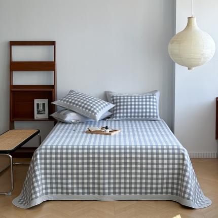 91家纺网 家纺一手货源 找家纺 （总）孑寐 2025新款日式纯棉全棉纯手工老粗布凉席三件套