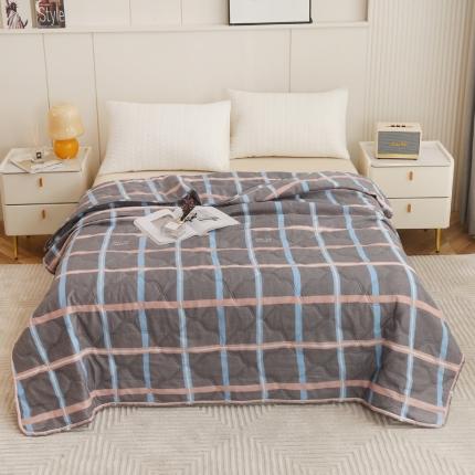 欧喜璐 2025新款钻石绒夏被空调被超声波压花礼品被 英伦格调