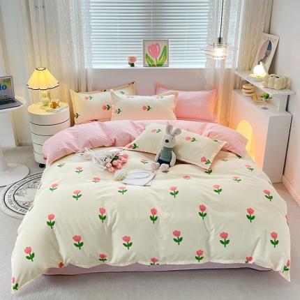 91家纺网 家纺一手货源 找家纺 麦瑞家纺 2024新款小版加厚植物羊绒四件套直播