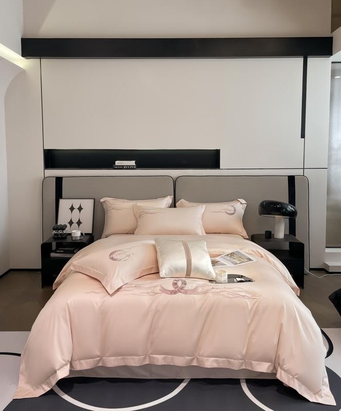 91家纺网 家纺一手货源 找家纺 魅都100阿克苏长绒棉刺绣四件套-米娅系列 米娅-粉玉