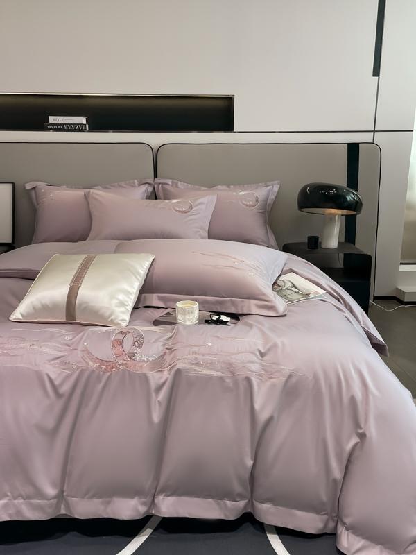 91家纺网 家纺一手货源 找家纺 魅都100阿克苏长绒棉刺绣四件套-米娅系列 米娅-香芋紫