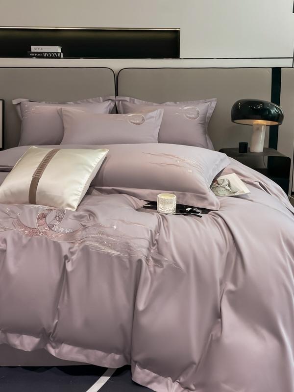 91家纺网 家纺一手货源 找家纺 魅都100阿克苏长绒棉刺绣四件套-米娅系列 米娅-香芋紫