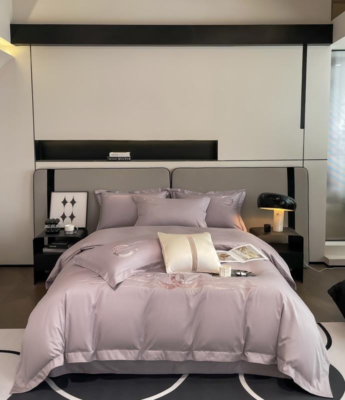 91家纺网 家纺一手货源 找家纺 魅都100阿克苏长绒棉刺绣四件套-米娅系列 米娅-香芋紫