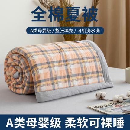 鸣升 新款全棉色织水洗棉棉花夏被（图片2无模特） 莫妮卡桔