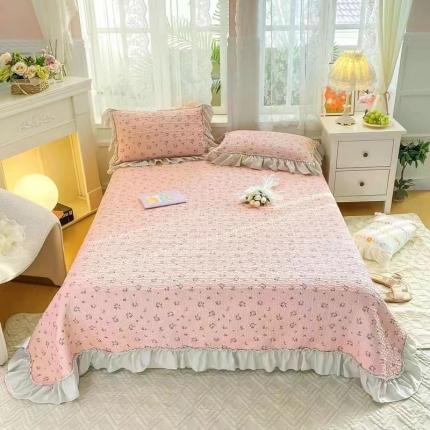 91家纺网 家纺一手货源 找家纺 总 希朵2023新款麻小棉小碎花花边款床盖夏被空调盖毯三件套