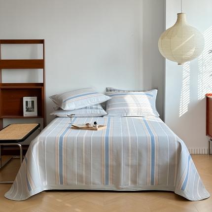 91家纺网 家纺一手货源 找家纺 （总）孑寐 2025新款日式纯棉全棉手工老粗布凉席三件套