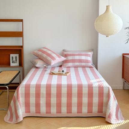 91家纺网 家纺一手货源 找家纺 （总）孑寐 2025新款日式纯棉全棉手工老粗布凉席三件套