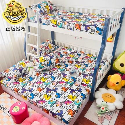 91家纺网 家纺一手货源 找家纺 （总）小虾米 2023新款上下铺小黄鸭系列全棉床笠（可定制）