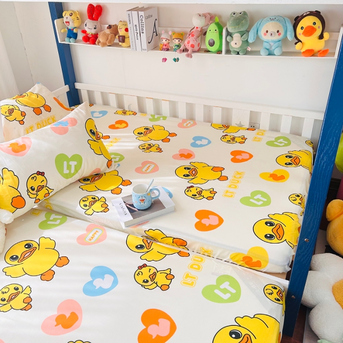 91家纺网 家纺一手货源 找家纺 （总）小虾米 2023新款上下铺小黄鸭系列全棉床笠（可定制）