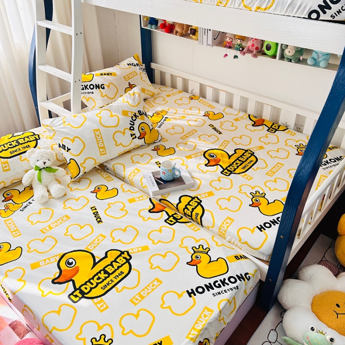 91家纺网 家纺一手货源 找家纺 小虾米 2023新款上下铺小黄鸭系列全棉床笠（可定制） 航帆启航