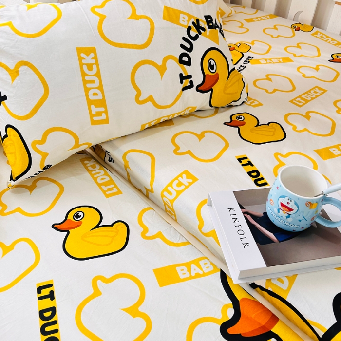 91家纺网 家纺一手货源 找家纺 小虾米 2023新款上下铺小黄鸭系列全棉床笠（可定制） 航帆启航