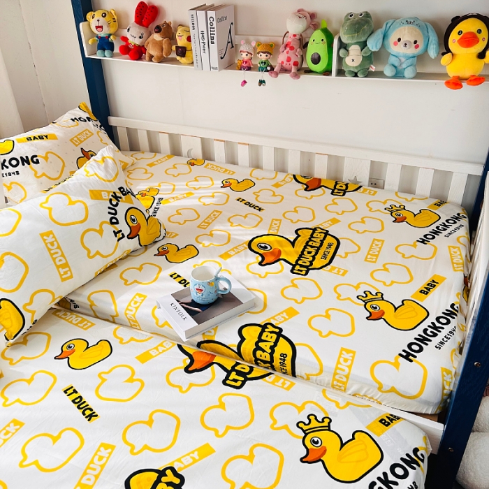 91家纺网 家纺一手货源 找家纺 小虾米 2023新款上下铺小黄鸭系列全棉床笠（可定制） 航帆启航