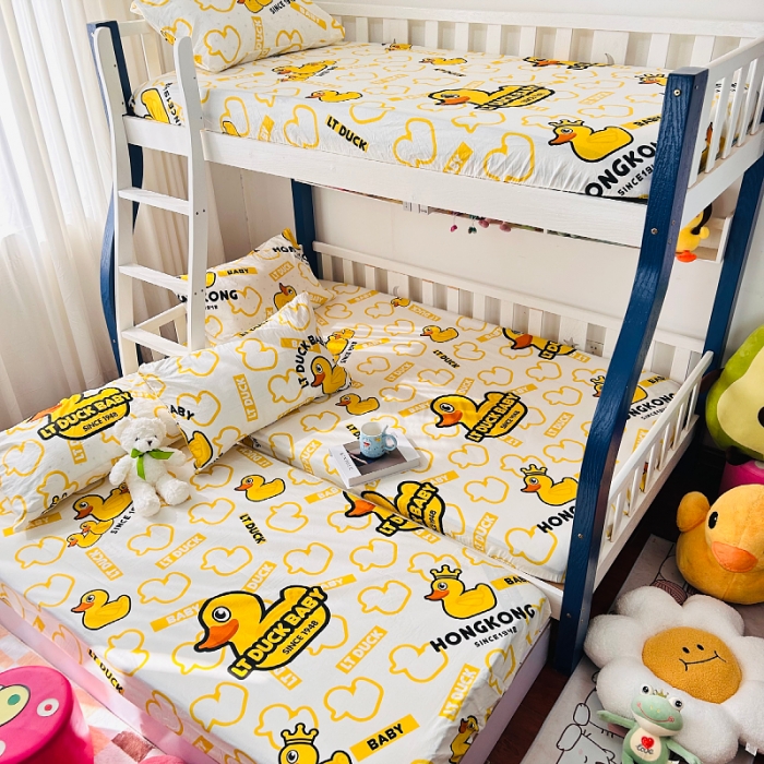 91家纺网 家纺一手货源 找家纺 小虾米 2023新款上下铺小黄鸭系列全棉床笠（可定制） 航帆启航