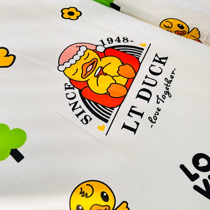 91家纺网 家纺一手货源 找家纺 小虾米 2023新款上下铺小黄鸭系列全棉床笠（可定制） 皇冠假日