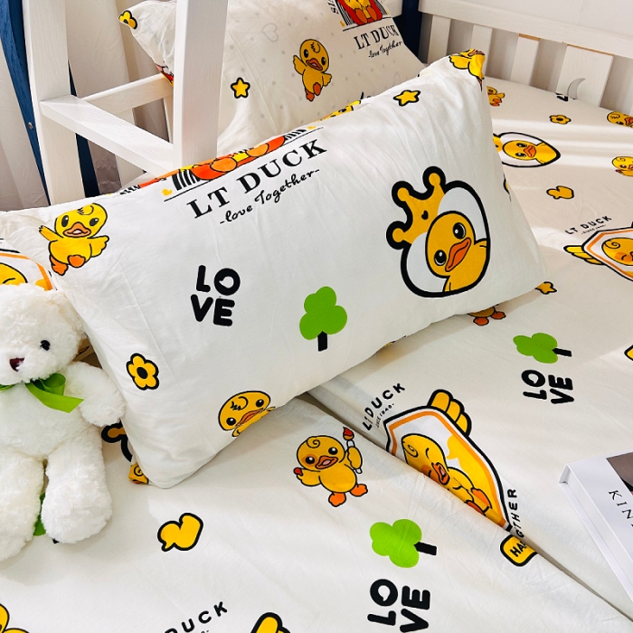 91家纺网 家纺一手货源 找家纺 小虾米 2023新款上下铺小黄鸭系列全棉床笠（可定制） 皇冠假日