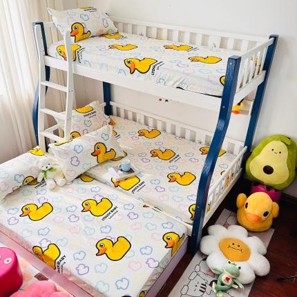 小虾米 2023新款上下铺小黄鸭系列全棉床笠（可定制） 五彩缤纷