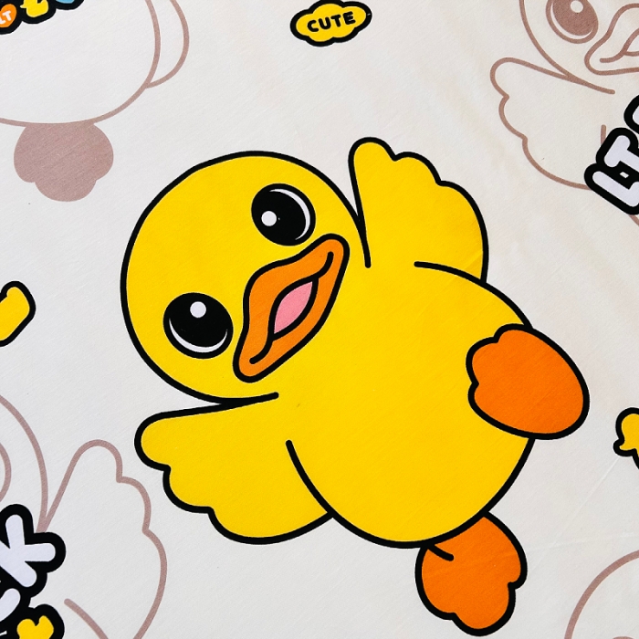 91家纺网 家纺一手货源 找家纺 小虾米 2023新款上下铺小黄鸭系列全棉床笠（可定制） 心想事成鸭