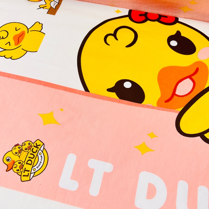 91家纺网 家纺一手货源 找家纺 小虾米 2023新款上下铺小黄鸭系列全棉床笠（可定制） 羞涩鸭